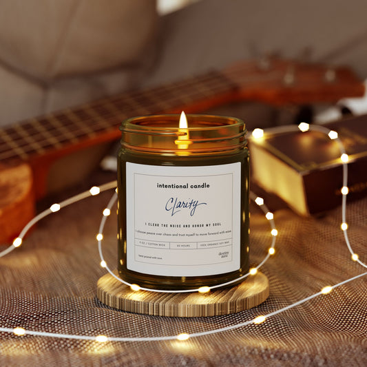 Clarity Intentional Candle – Coconut Wax | Amber or Clear Vessel