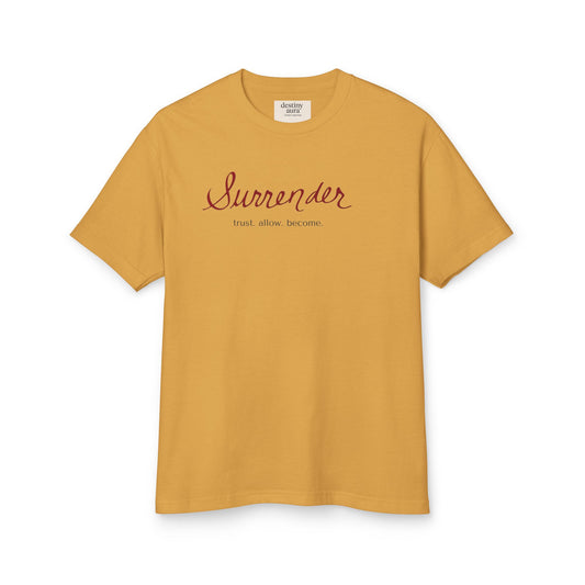 Surrender Garment-Dyed Tee – Minimalist Inspirational Cotton T‑Shirt