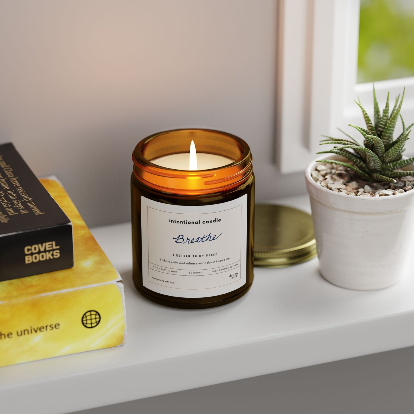 Breathe Intentional Candle – Coconut Wax | Amber or Clear Vessel