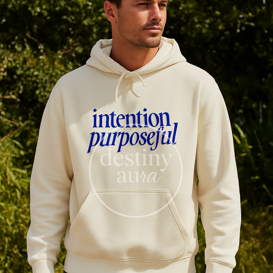 Intention Purposeful Cozy Hooded Sweatshirt - Motivational Apparel