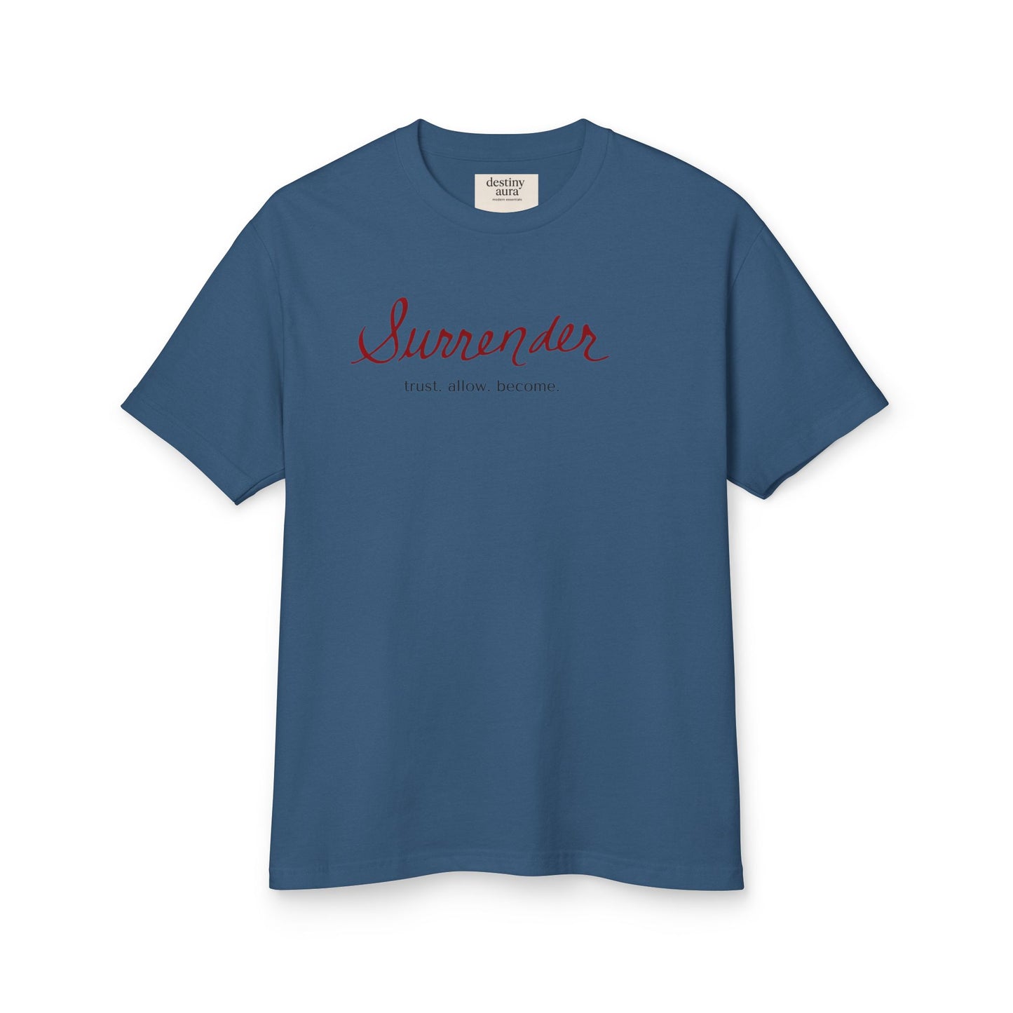 Surrender Garment-Dyed Tee – Minimalist Inspirational Cotton T‑Shirt