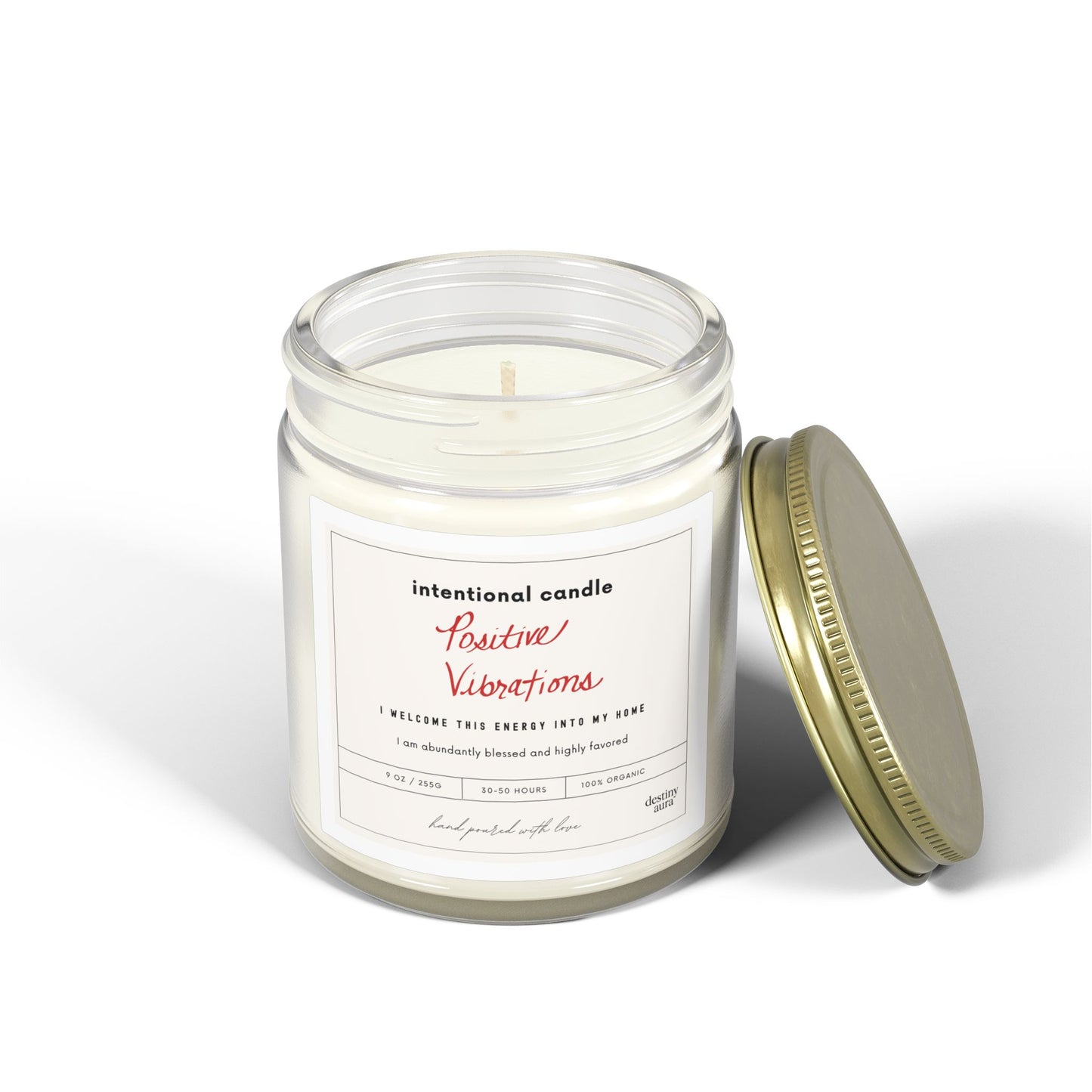 Positive Vibrations – Intentional Scented Candle (Coconut Wax)