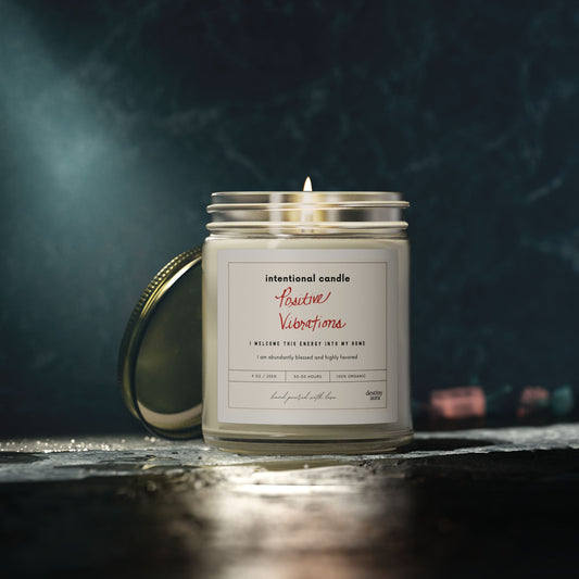 Positive Vibrations – Intentional Scented Candle (Coconut Wax)
