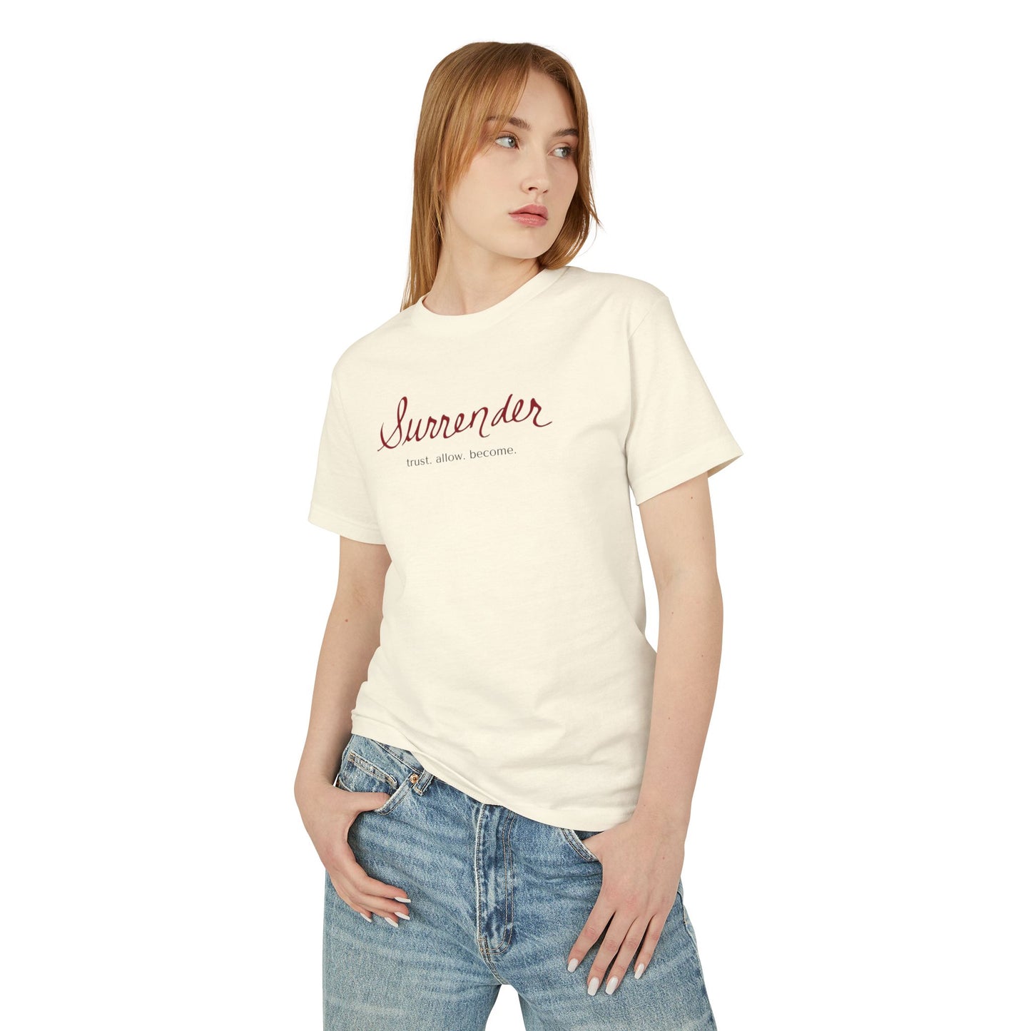 Surrender Garment-Dyed Tee – Minimalist Inspirational Cotton T‑Shirt